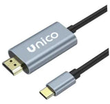 EAN 8052705419900 - UNICO AD1990 adaptador de cable de vídeo 1,8 m USB Tipo C HDMI Gris imagen 1
