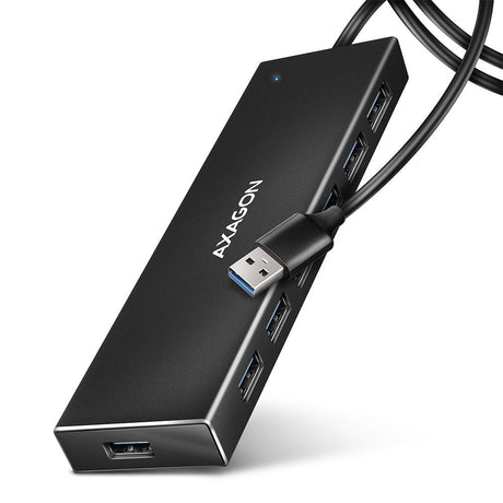 EAN 8595247907035 - Axagon HUE-F7A 7x USB 3.2 Gen 1 ALU FLAT hub micro power IN 1m USB-A USB 3.2 Gen 1 (3.1 Gen 1) Type-A 500 imagen 1