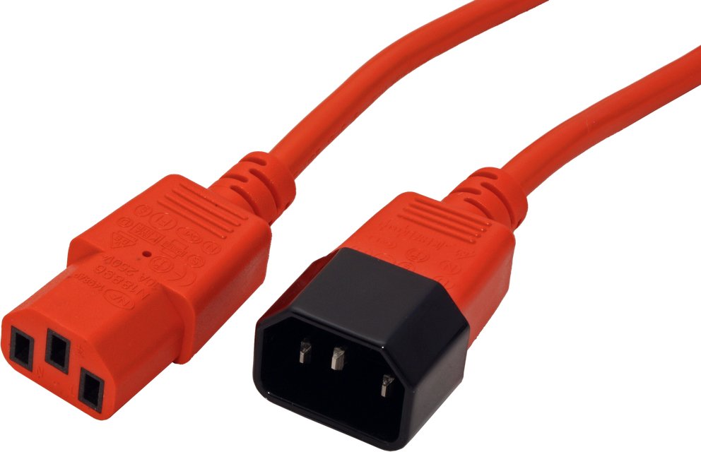Roline Apparate-Verbindungscable, Iec 320 C14 - C13, Rot, 0,8 M
