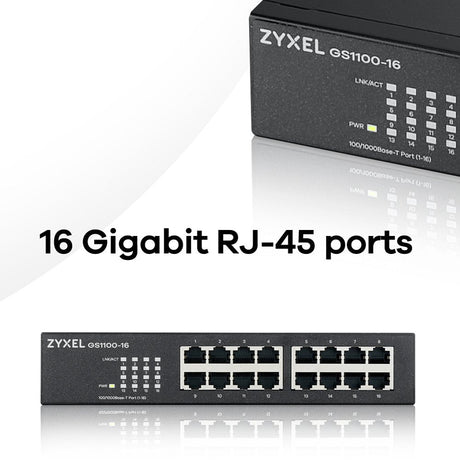 EAN 4718937614066 - Zyxel GS1100-16 No administrado Gigabit Ethernet (10/100/1000) imagen 8