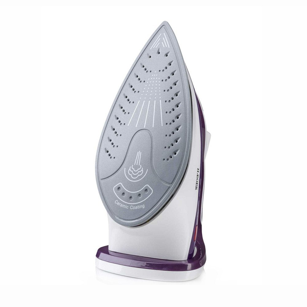 Haeger Pro Glider 2600 Plancha Vapor-Seco Suela De Cerámica 2600 W Violeta, Blanco