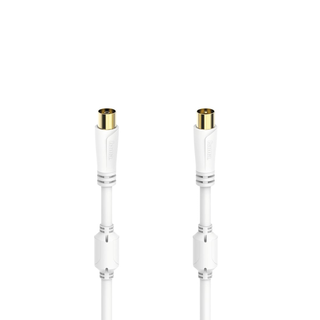 Hama Essential Cable Coaxial De Antena Macho/Hembra - Longitud 0.75m - Terminales Chapados En Oro - Triple Blindaje -