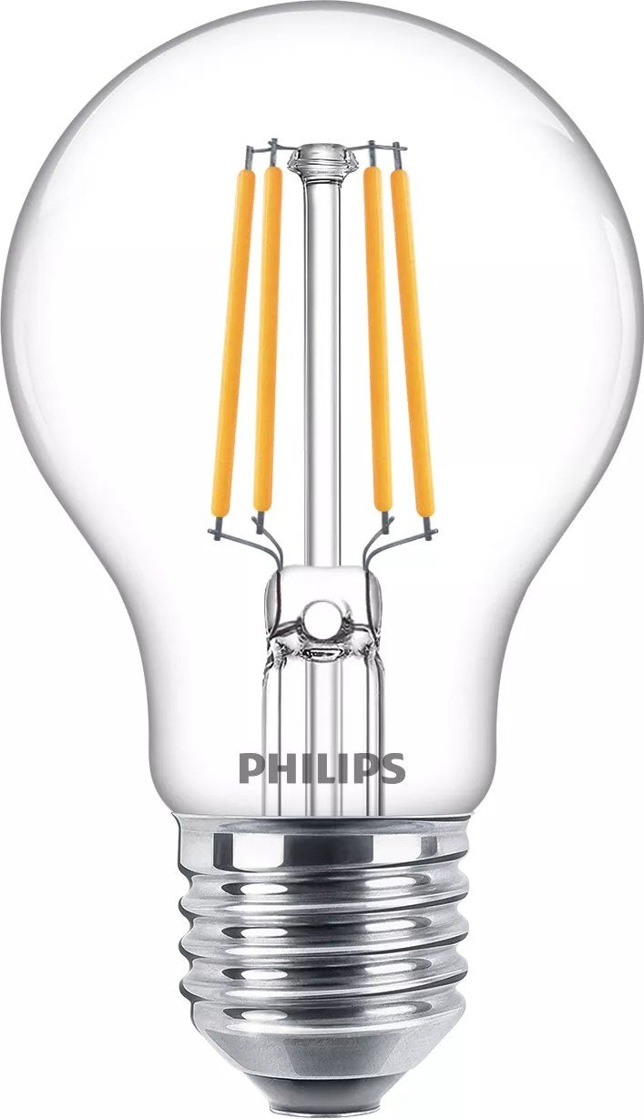 Philips Bombilla Con Led-Filament - Form: A60 - Transparente Finish - E27 - 4.3 W (Equivalente 40 W)