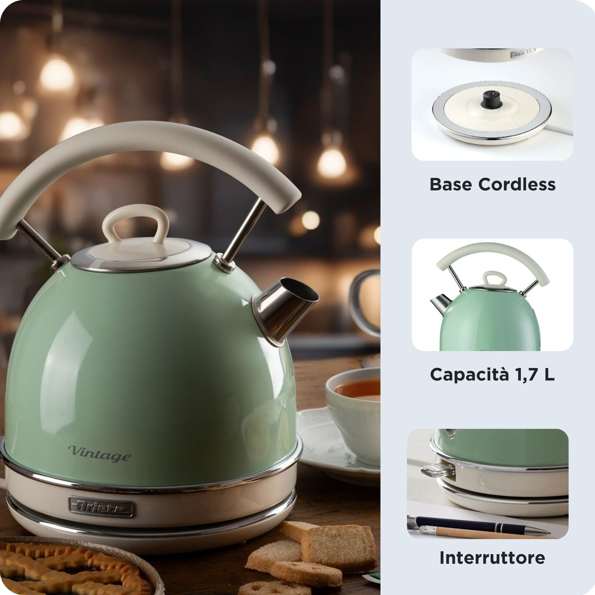 EAN 8003705114296 - Ariete 2877/04 tetera eléctrica 1,7 L 2000 W Verde imagen 3
