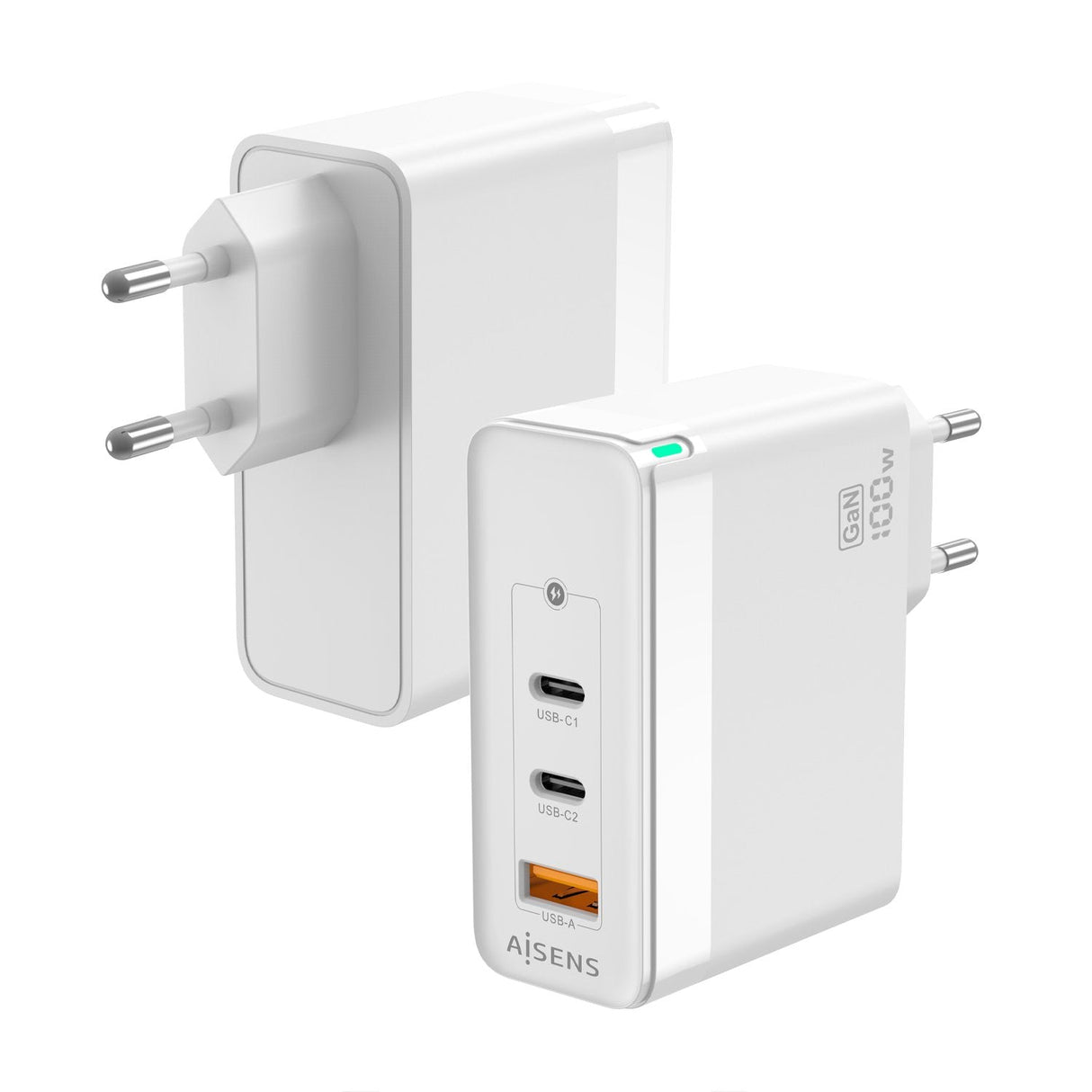 Aisens Cargador Gan 100w - 2xusb-C Pd3.0 Qc4.0 Qc5.0 - 1xusb-A Qc3.0 - Blanco