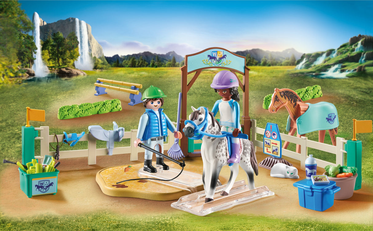 Playmobil 71637 Caballos De La Cascada Escuela De Equitación Moderna, Juguete De Construcción 71637
