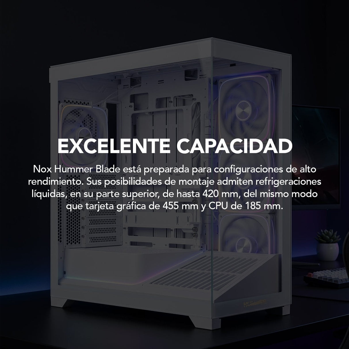 Caja Pc Gaming Semitorre Nox Hummer Blade Blanca