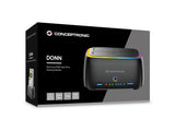Docking Conceptronic Donn36b Usb-C Rgb Doble Bahia Sata Hdd Ssd 2.5" 3.5" Clonado Offline 2xusb-A Sd