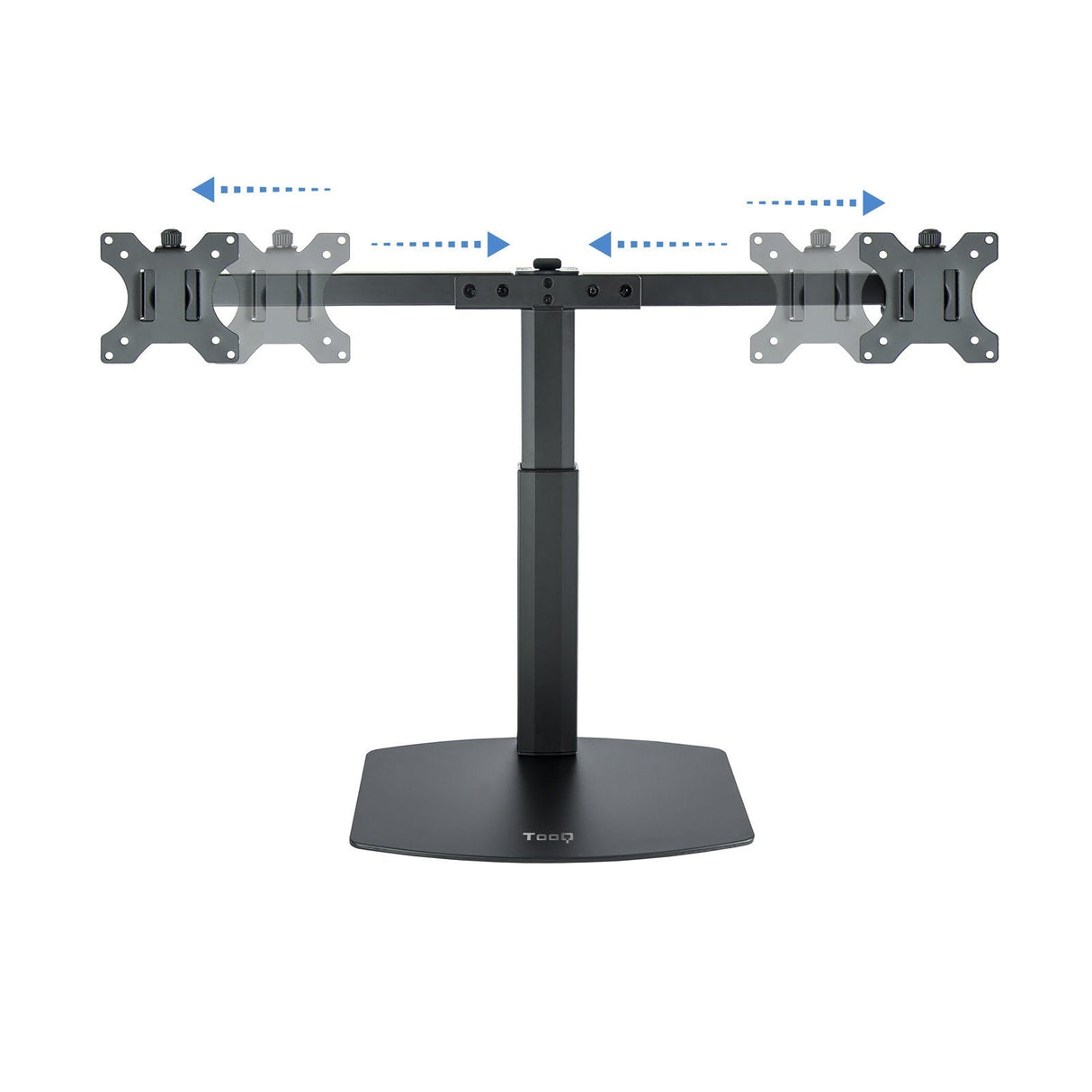 Tooq Soporte De Mesa Para 2 Monitores De 17"-27" - Regulacion De Altura Por Piston De Gas - Gestion De Cables - Peso