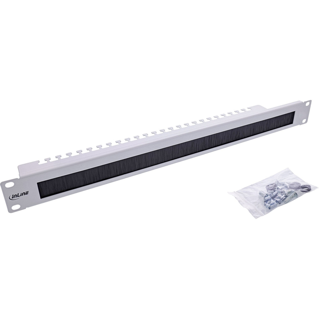 Inline® 19 Cable Entry Plate With Brush And Cable Strip, 1u, Ral 7035