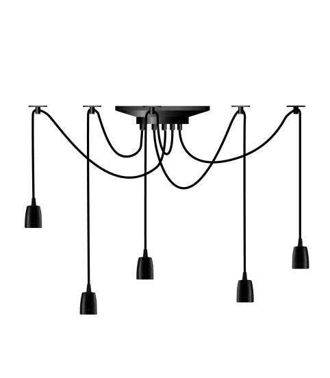 Segula Lámpara Colgante Phoenix 5 Piezas Porcelana Negra Max 60w