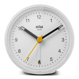 Braun Bc12w Klassischer Analoger Wecker Schlummerfunktion Y Licht, Blanco