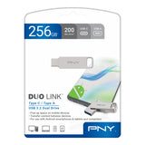 Memoria Usb De 256 Gb Pny Duo Link Usb 3.2 Tipo-C Unidad Flash Dual Al Por Menor