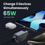 EAN 6941876230426 - Ugreen Nexode Air 65W sieninis kroviklis, USB + 2x USB-C pilkos spalvos Ordenador portátil, Teléfono móvi imagen 4