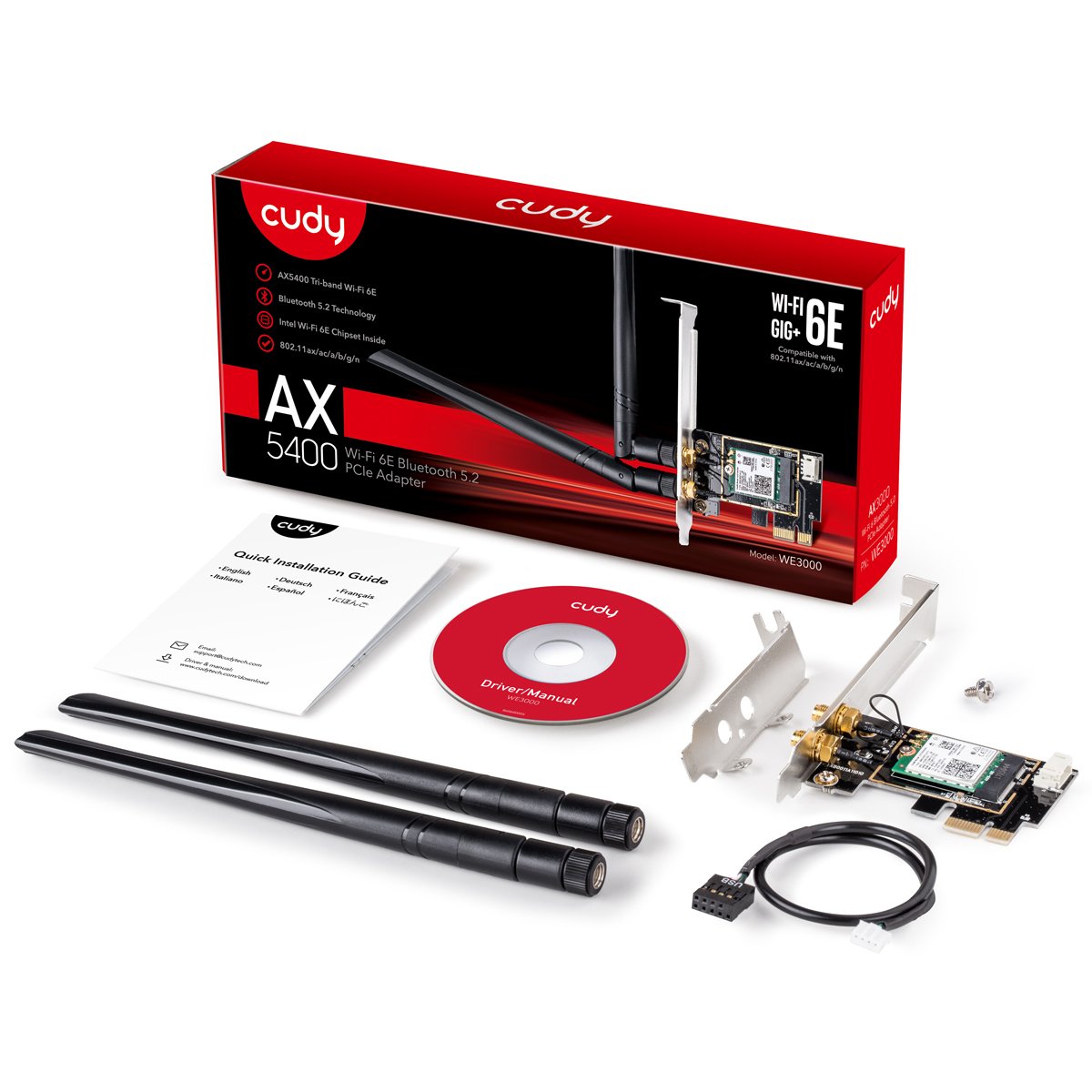 Adaptador Cudy Ax5400 Wifi 6e Pci Express Adapter We3000