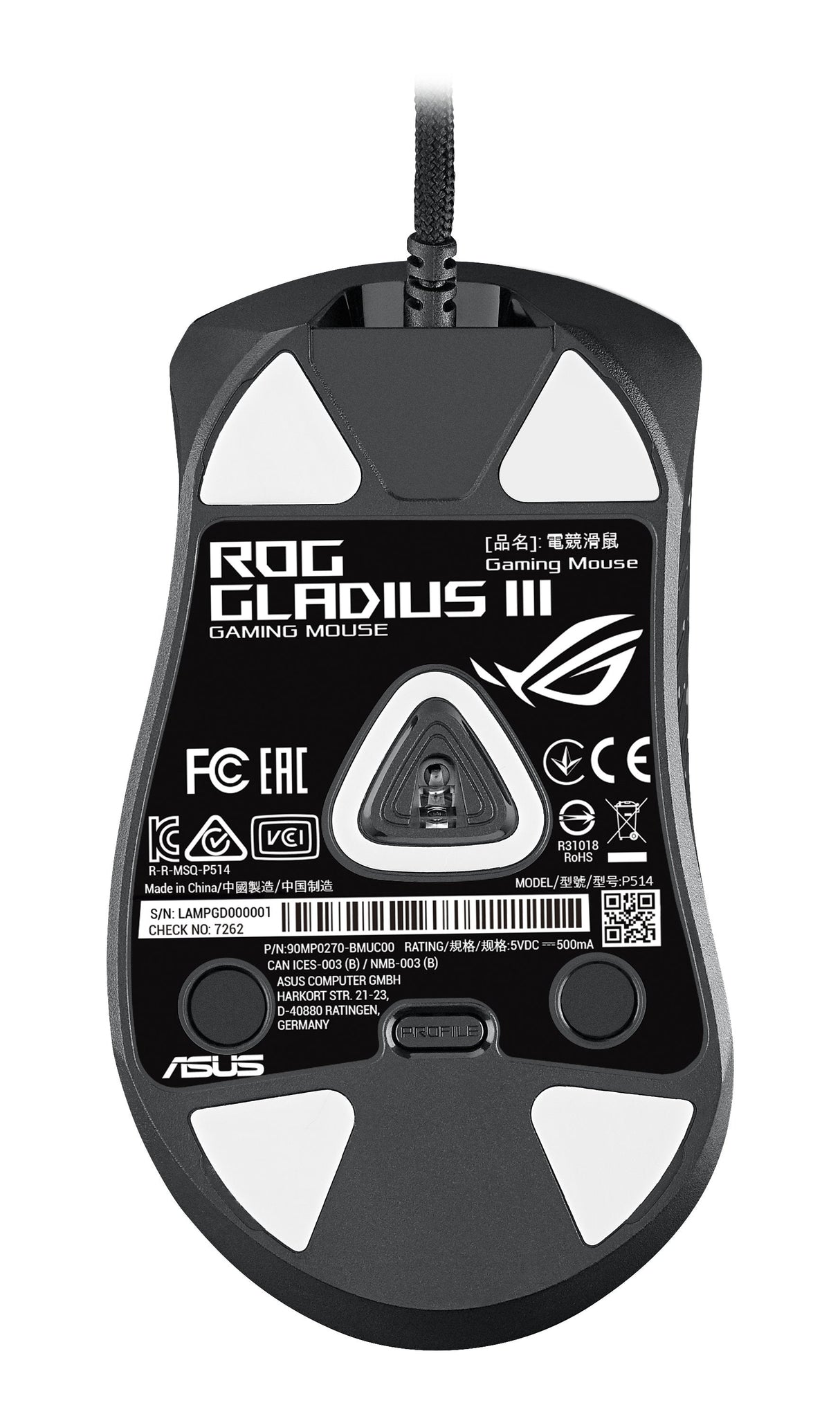 Asus Rog Gladius Iii Ratón Mano Derecha Usb Tipo A Óptico 19000 Dpi