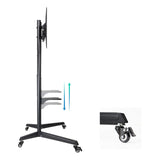 Tooq Ramses Soporte De Suelo Con Ruedas Para Pantallas 37" A 70" - Bloqueo De Ruedas - Estante - Gestion De Cables -
