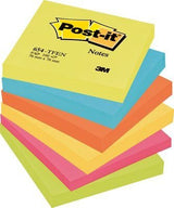 Post-It Blocs Notas 654 Gama Energetic Neón 76x76 6 Blocs