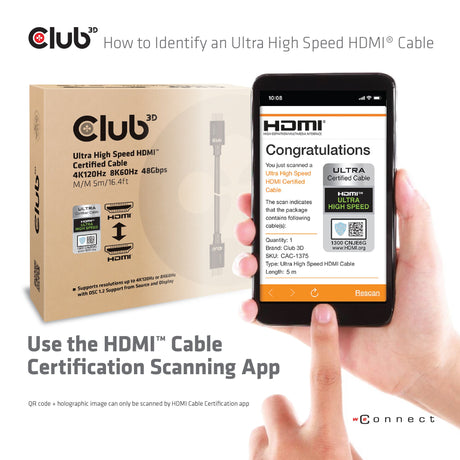 EAN 8719214472030 - CLUB3D CAC-1375 cable HDMI 5 m HDMI tipo A (Estándar) Negro imagen 9