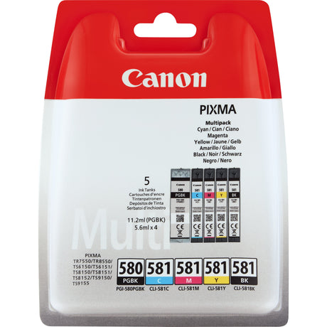 EAN 8714574652160 - Canon PGI-580/CL-581 cartucho de tinta 5 pieza(s) Original Rendimiento estándar Negro, Cian, Magenta, Ama imagen 1