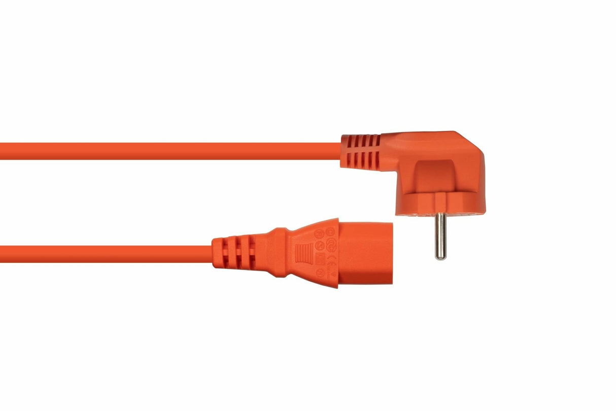 Kabelmeister Contacto De Protección-St. (90° Angulado.) An C13 Naranja 3m