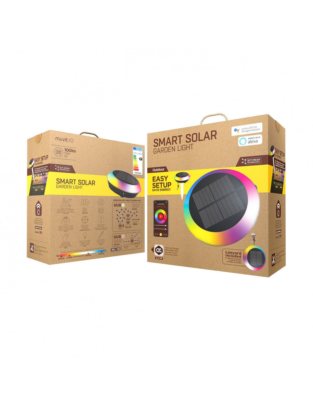 Lampara De Luz Solar Muvit Io Wireless Mesh + Sensor De Movimiento