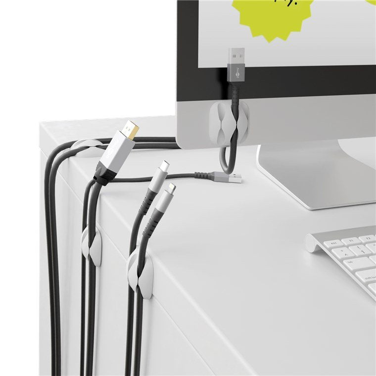 Juego De 4 Piezas Para Organizar Y Sujetar Cables, Extraíble, Gestión De Cables 3 Ranura, Blanco  Blister