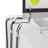 Juego De 4 Piezas Para Organizar Y Sujetar Cables, Extraíble, Gestión De Cables 3 Ranura, Blanco  Blister