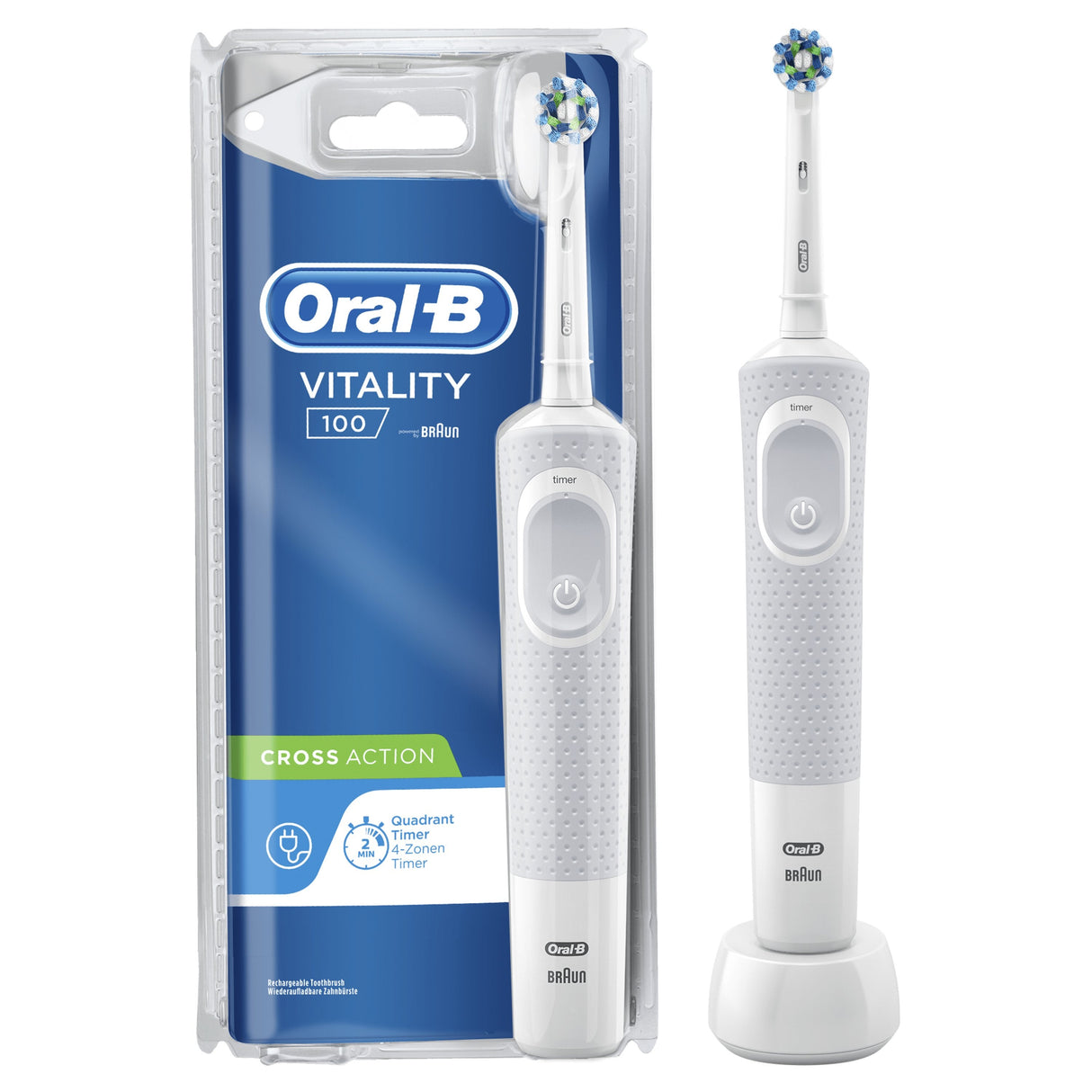 Braun Oral-B Vitality 100  White Crossaction   Cls