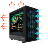 Coolbox Caja Microatx Gm350 Darkface Gpu Max 315mm Cristal Templado Liquida 240mm Usb-C Negra