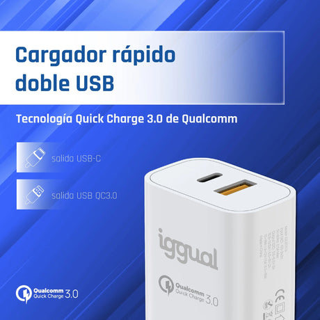 EAN 8435364317419 - iggual IGG317419 cargador de dispositivo móvil Universal Blanco Carga rápida Interior imagen 3