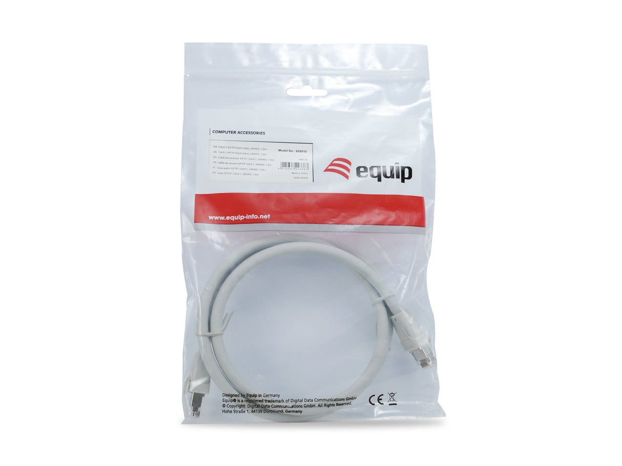 Equip Cable De Red Cat8.1 S/Ftp 2xrj45  0.50m Gris (Sstp)Pi