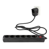Rev Toma De Corriente Múltiple 6+1 Tomas 2m Negro Powersplit Regleta