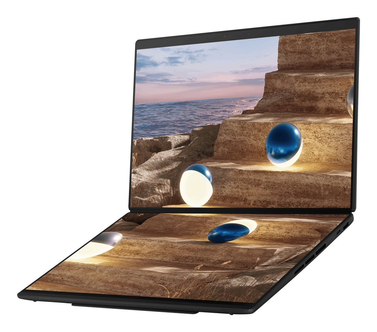Portátil Asus Zenbook Duo Oled Ux8407aa-Sn066w, Copilot+ Pc, Intel Core Ultra 9 386h, 32gb, 1tb Ssd, 14", W11 - Gris