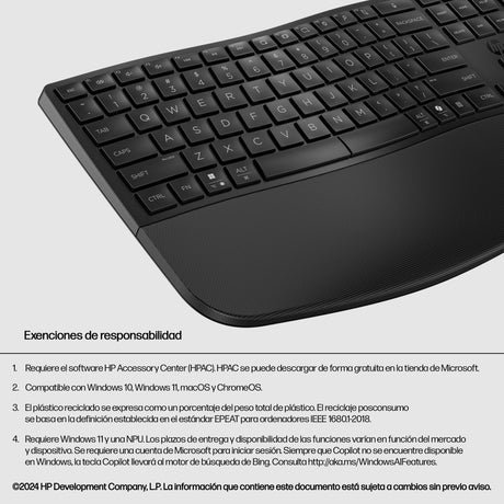 EAN 0197498231280 - HP 680 Comfort Dual-Mode Keyboard teclado Hogar RF Wireless + Bluetooth Negro imagen 7