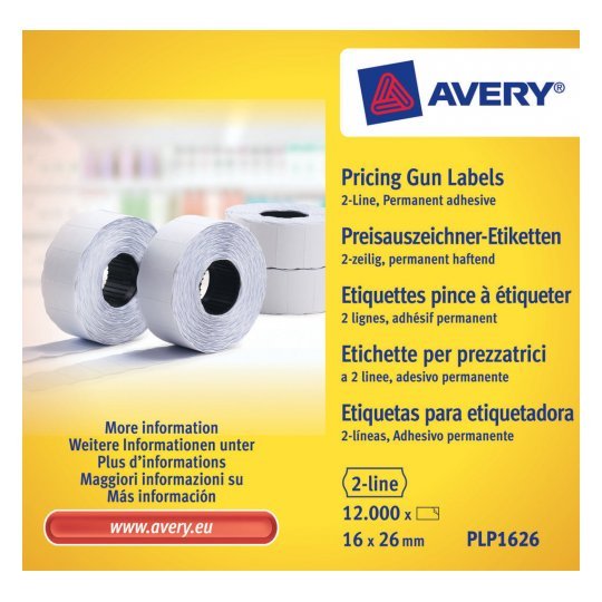 Avery Plp1626 Etiqueta Autoadhesiva Blanca Etiqueta De Precio Permanente 12000 Pieza (S)