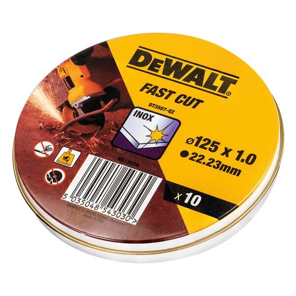 Set 10 Discos De Corte Para Acero Inoxidable Ø125x1x22,23mm Dt3507-Qz Dewalt