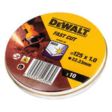 Set 10 Discos De Corte Para Acero Inoxidable Ø125x1x22,23mm Dt3507-Qz Dewalt