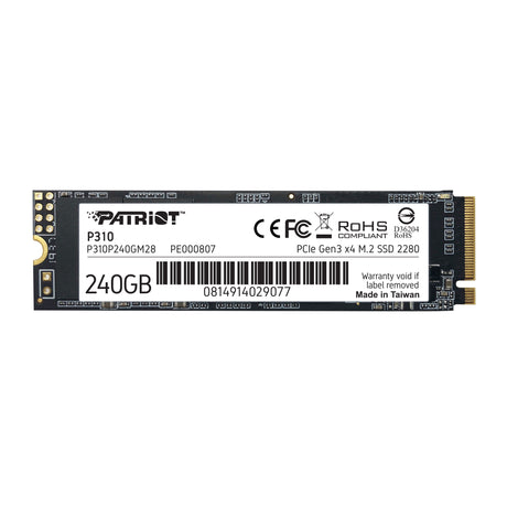 EAN 0814914029077 - Patriot Memory P310 240 GB M.2 PCI Express 3.0 NVMe imagen 1