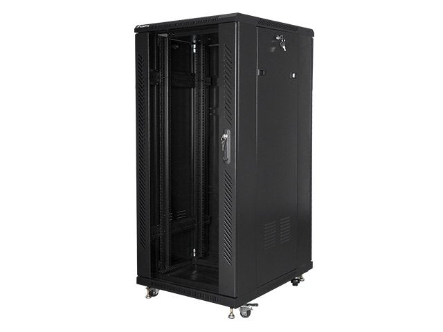 Armario Rack Cabinet Lanberg  Ff01-6827-12b (27u; 19''; 1390 Mm / 600 Mm / 800 Mm; Standing; Full, Glass; 800 Kg; Black Color)