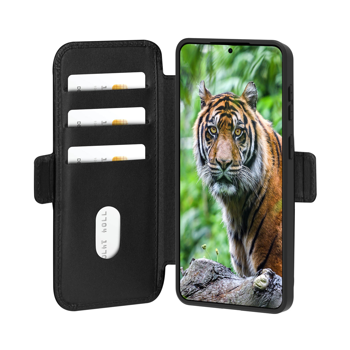 Dbramante1928 Copenhagen Funda Con Tapa Para Teléfono Móvil Cuero De Grano Entero Negro Para Samsung Galaxy S26