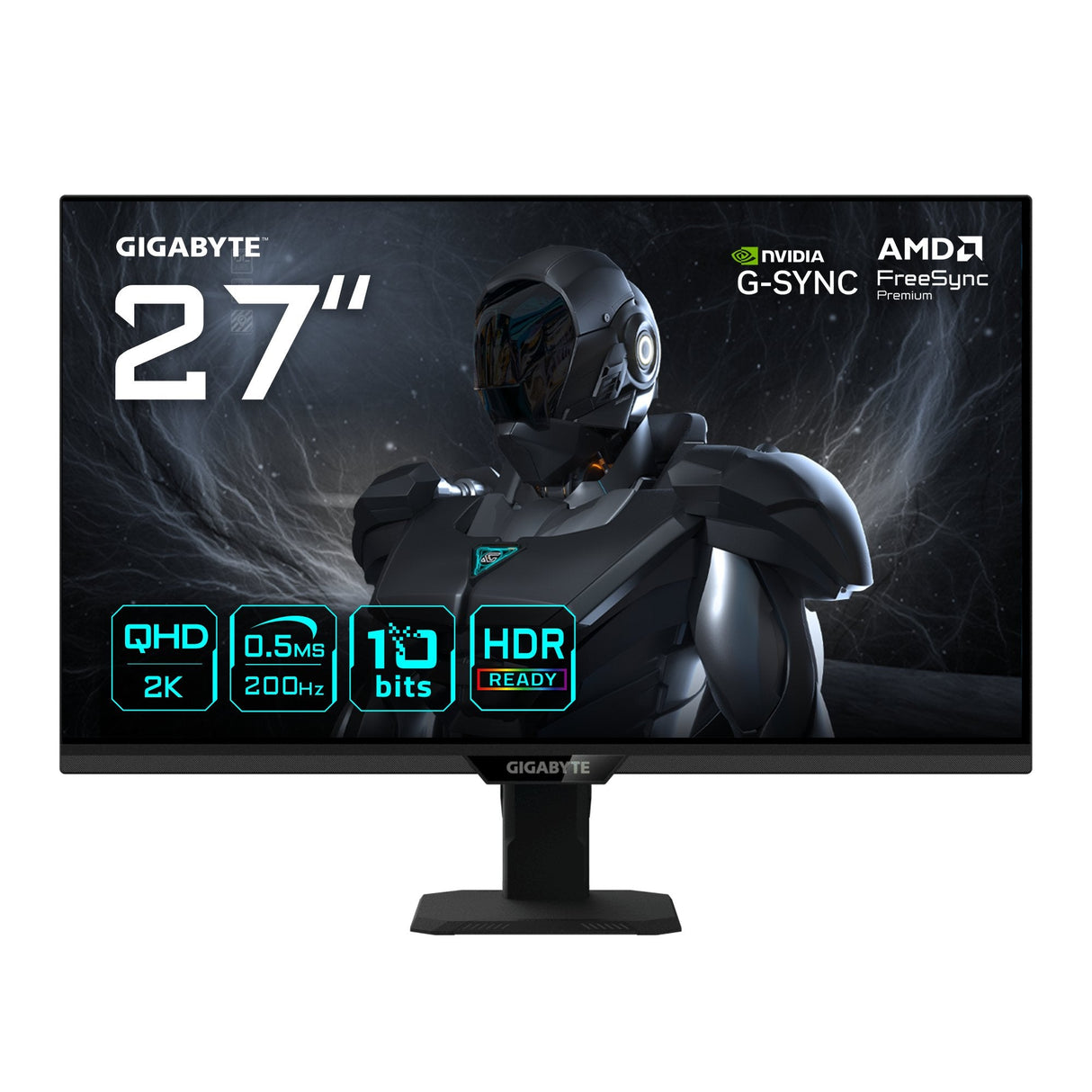 Monitor Para Juegos Gigabyte G27q20t 27" Negro, Qhd, Ss-Ips, Hdmi, Dp, Free Sync Premium, Panel De 200 Hz)