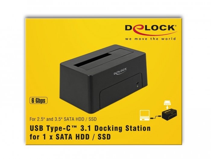 Delock Usb Tipo-C 3.1 Dockingstation Para 1 X Sata Hdd / Ssd