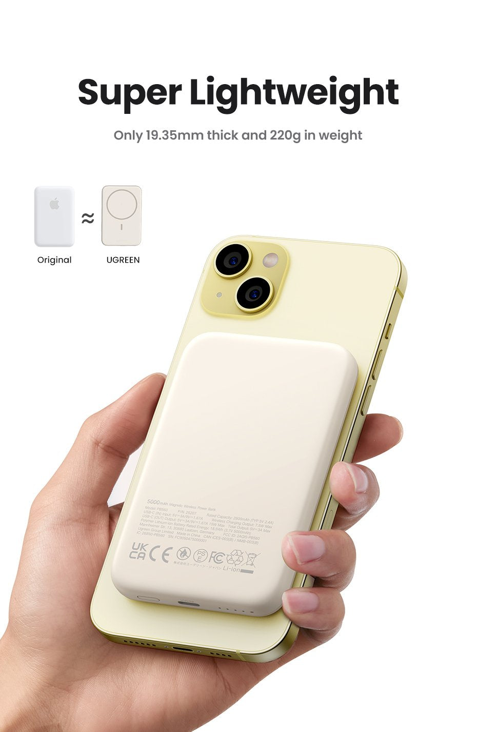 Ugreen 10000mah Mini Powerbank Wireless 20w With Magsafe White