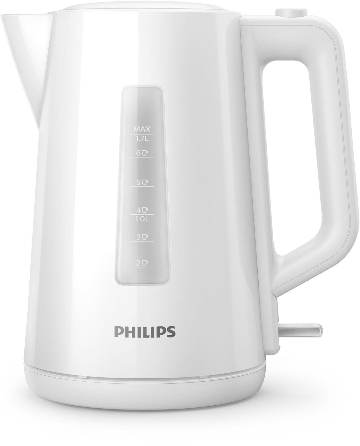 Hervidor De Agua Philips Series 3000 Blanca Plastico/1.7l/Filtro Micromalla/Tapa Con Resorte Hd9318/00