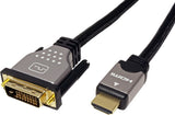 Roline Monitorcable Dvi (24+1) - Hdmi, St St, Schwarz   Silber, 1,5 M