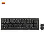 Teclado Español + Ratón Ngs Cocoa Kit 12 Teclas Multimedia - Sensor Óptico 1000dpi  Cable Usb