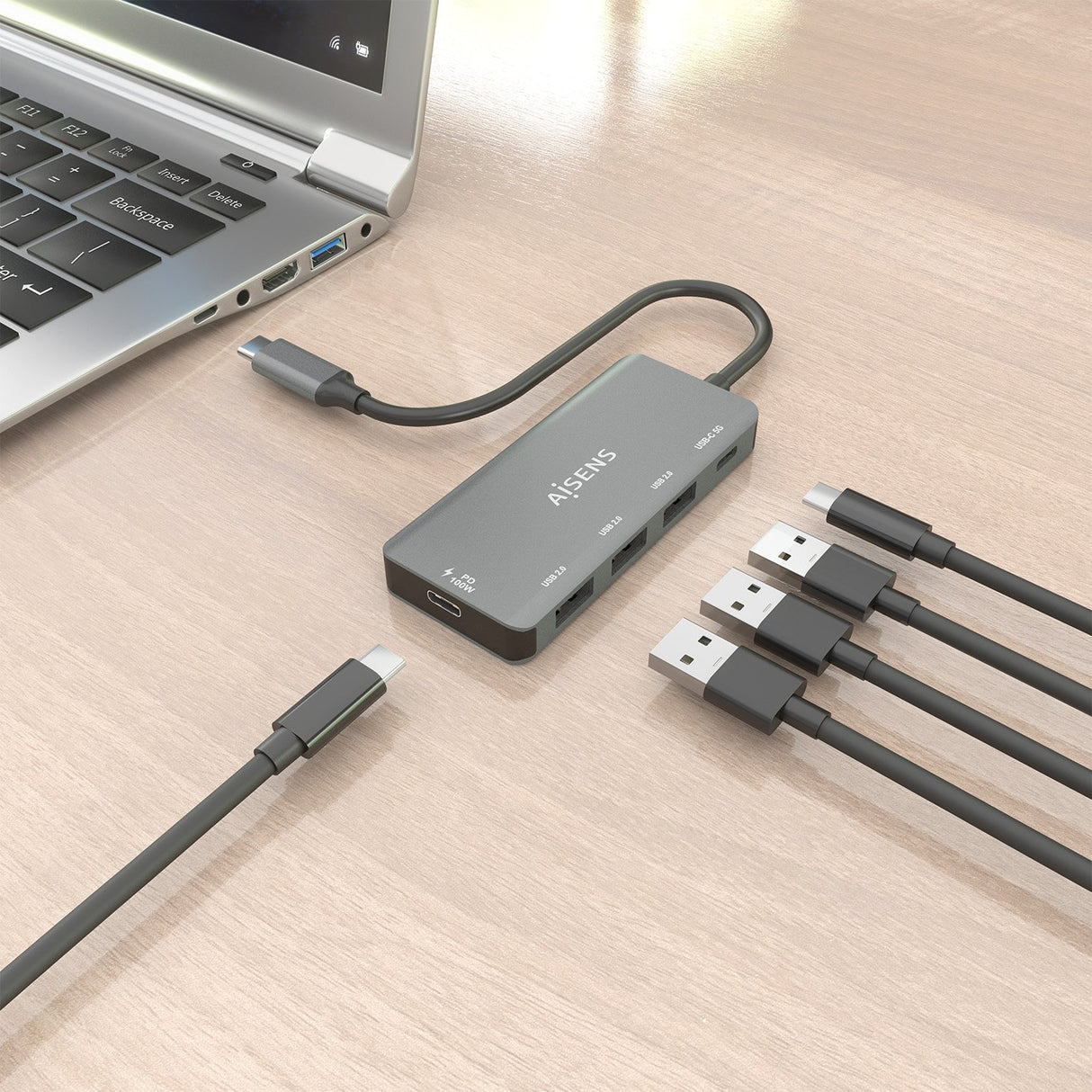 EAN 8435739903346 - AISENS A109-0945 base para portátil y replicador de puertos Alámbrico USB 3.2 Gen 1 (3.1 Gen 1) Type-C imagen 5