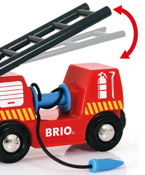 Brio World Camión De Bomberos World, Vehículo De Juguete Rojo/Negro 33844