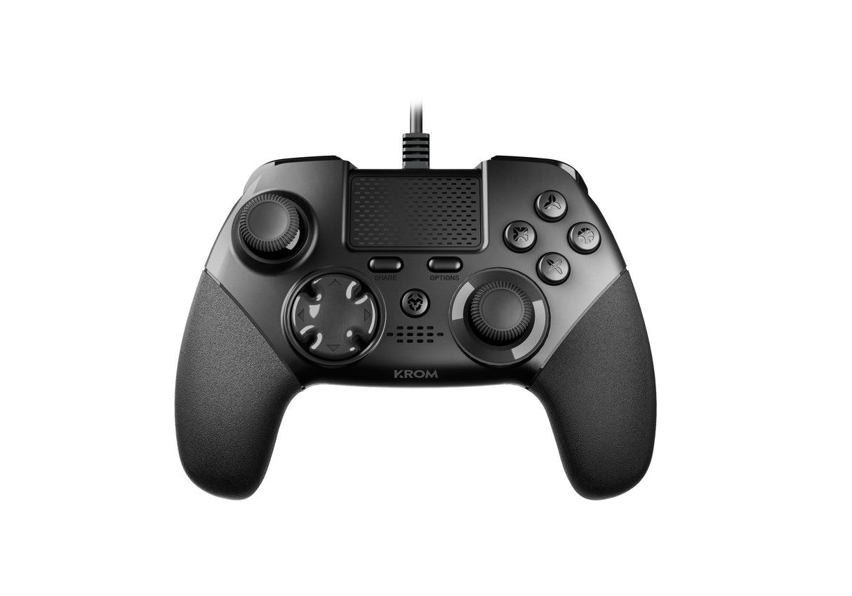 Krom Kaiser Gamepad Negro 12 Botones/Cable 3m/Compatible Pc-Ps3-Ps4 Nxkromksr